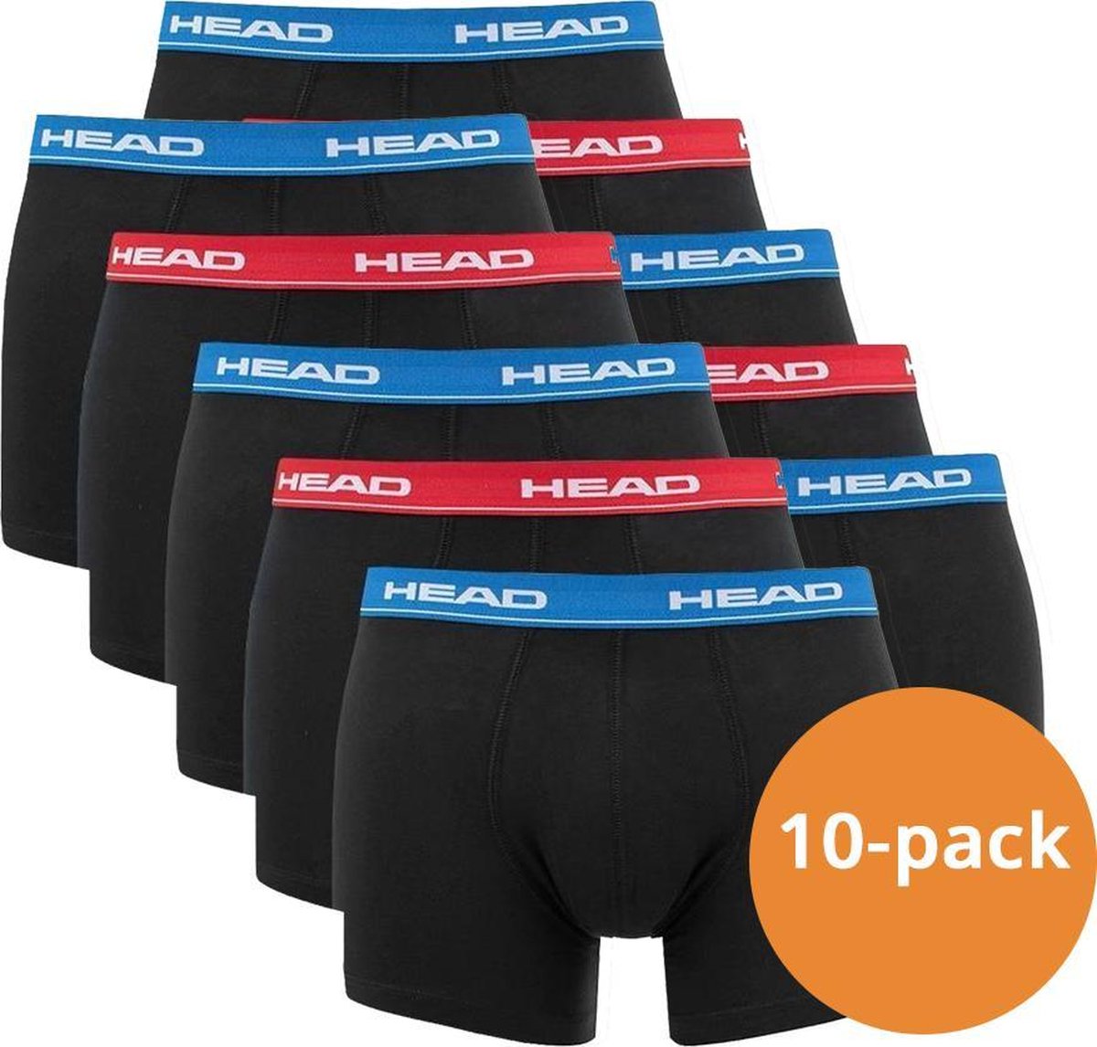 Head boxershorts Black/Blue/Red 10-Pack-L