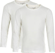 Minymo T-shirt Meisjes Elastaan/katoen Wit 2 Stuks Maat 110