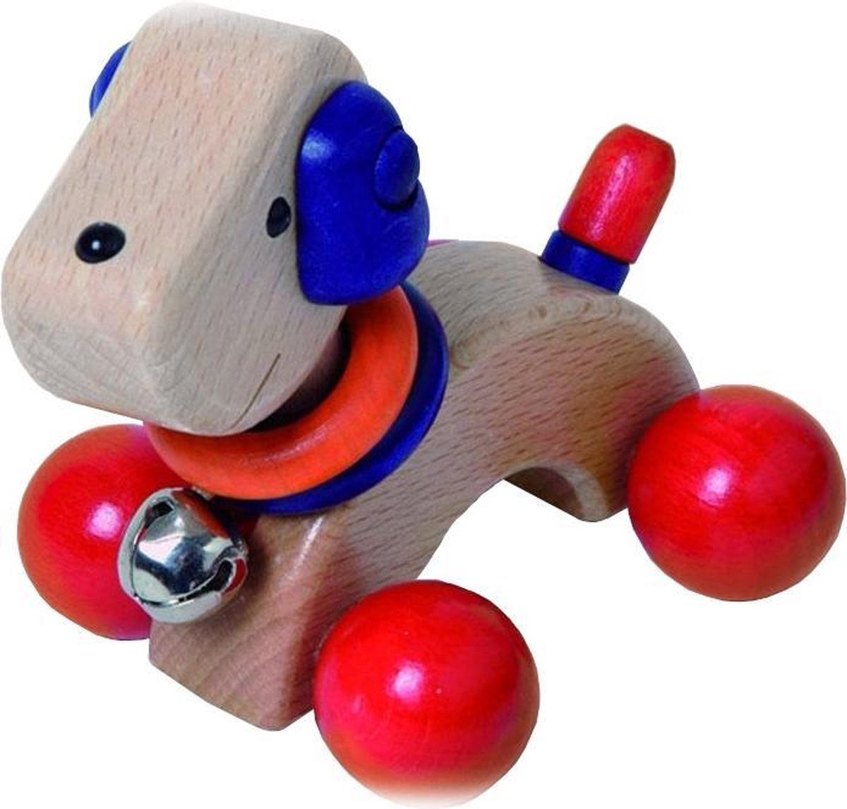 Walter Houten Puppy Blauw/rood 12 Cm