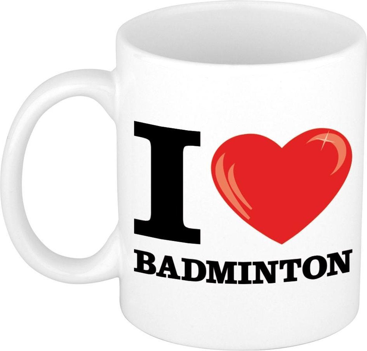 I Love Badminton cadeau mok / beker 300 ml