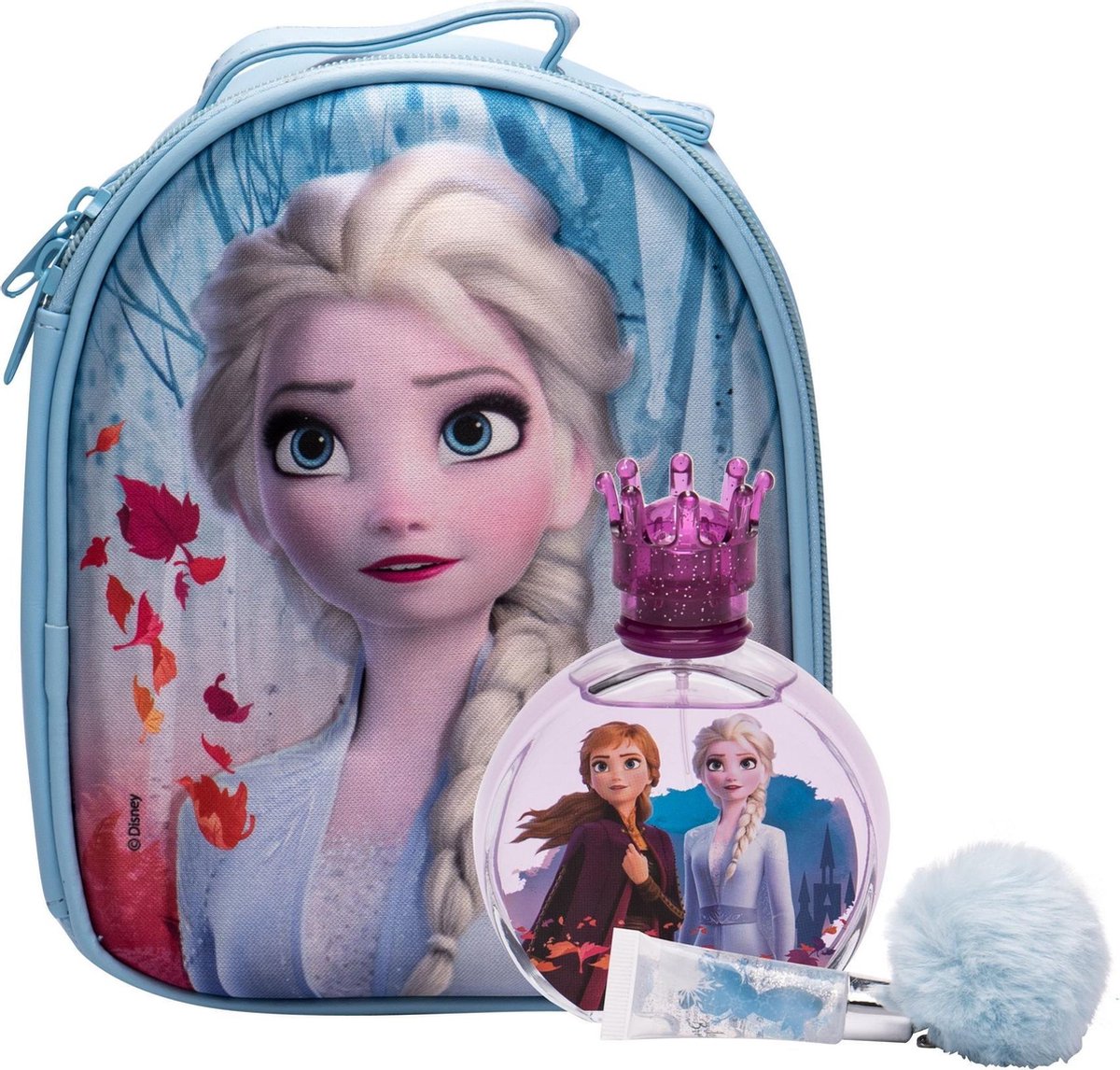 Frozen II Zip Case EDT 100 ml + Lip gloss with pompom charm