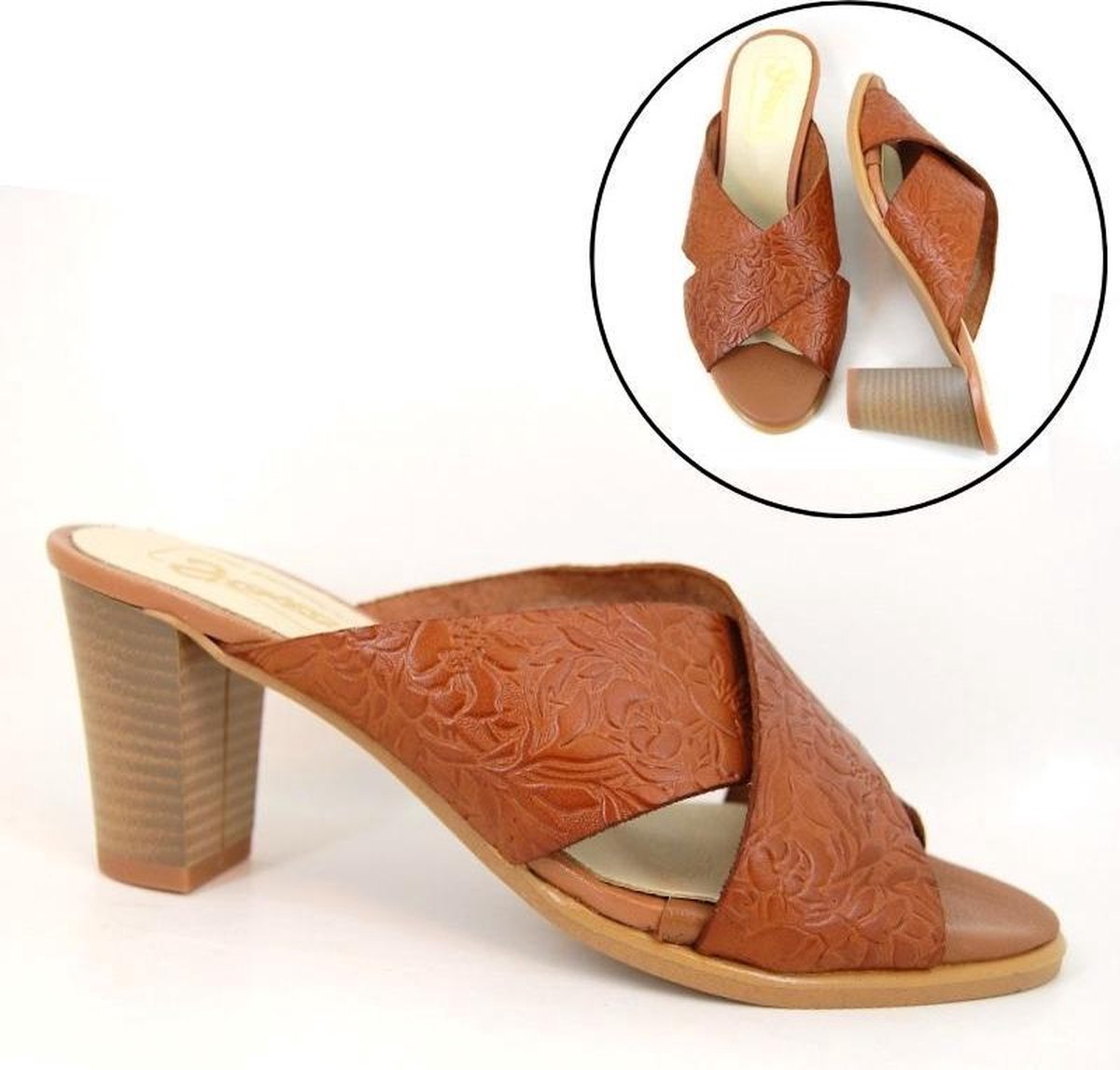 Stravers - Luxe Slippers met Hak Maat 33 Kleine Maten Leren Muiltjes Dames