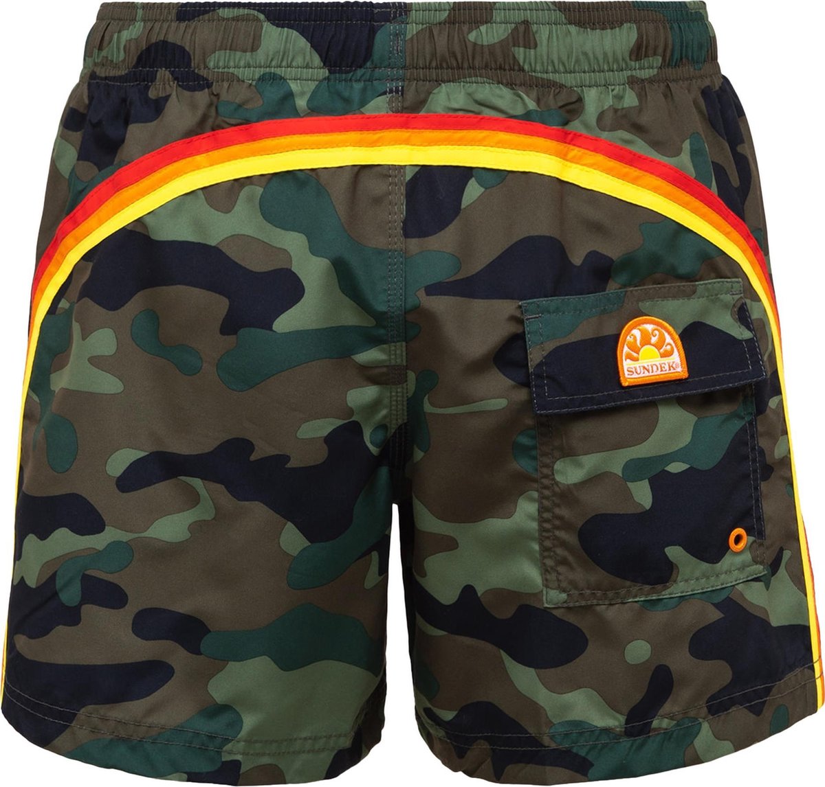 Sundek Zwembroek - Mannen - Groen Camouflage/Rood/Oranje/Geel