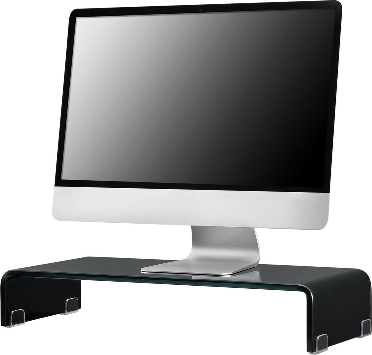 Monitorstandaard verhoger Pretoria glas 40x25x11 cm zwart