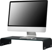 Monitorstandaard verhoger Pretoria glas 40x25x11 cm zwart