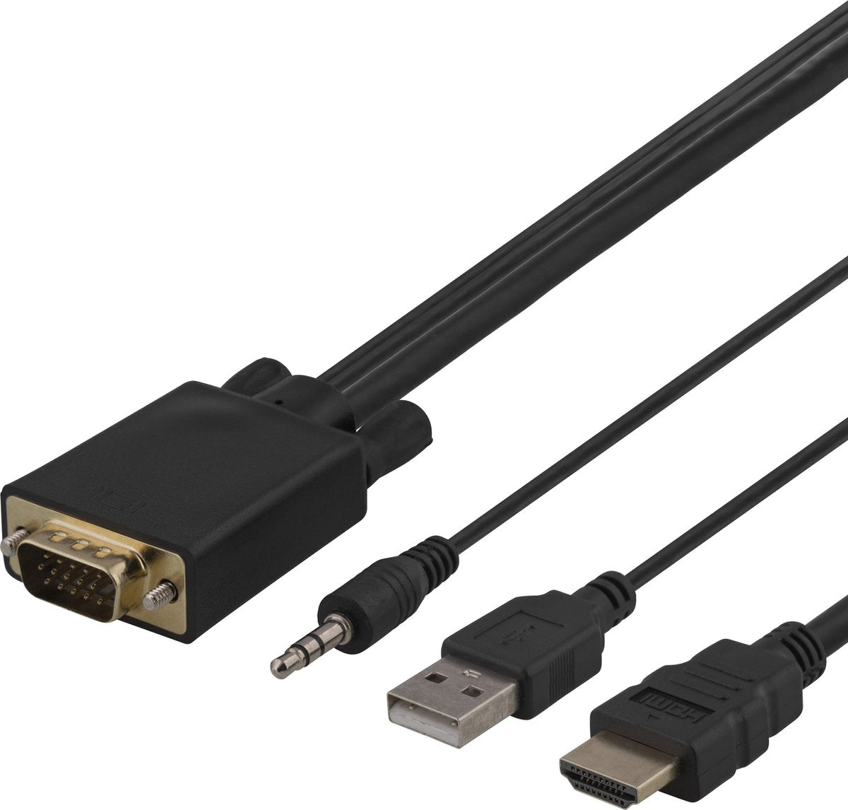DELTACO VGA-HDMI12 VGA naar HDMI- en audiokabel - Full HD