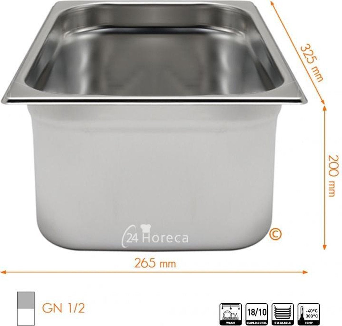 Gastronormbak Profi Line 1/2 200mm