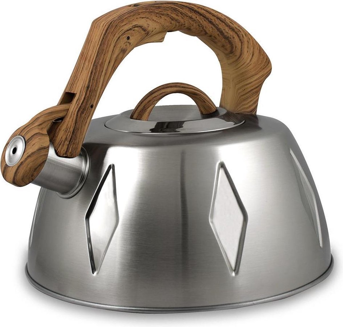 Bama Fluitketel Diamond RVS Hout 3L - Ø 22 cm