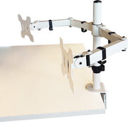 Monitor Arm Universeel 2 schermen Wit - VESA 75x75 - VESA 100x100 - Kantelbaar en zwenkbaar - Monitoren aan bureau of tafel