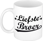 Liefste broer cadeau mok / beker sterren 300 ml