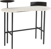 J-Line Console Marmer/Ijzer Wit/Zwart
