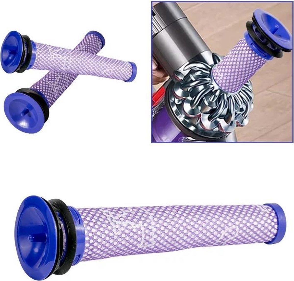 LOUZIR  HEPA  post filters - wasbare filter voor Dyson V7-V8- cordless vacuum cleaners