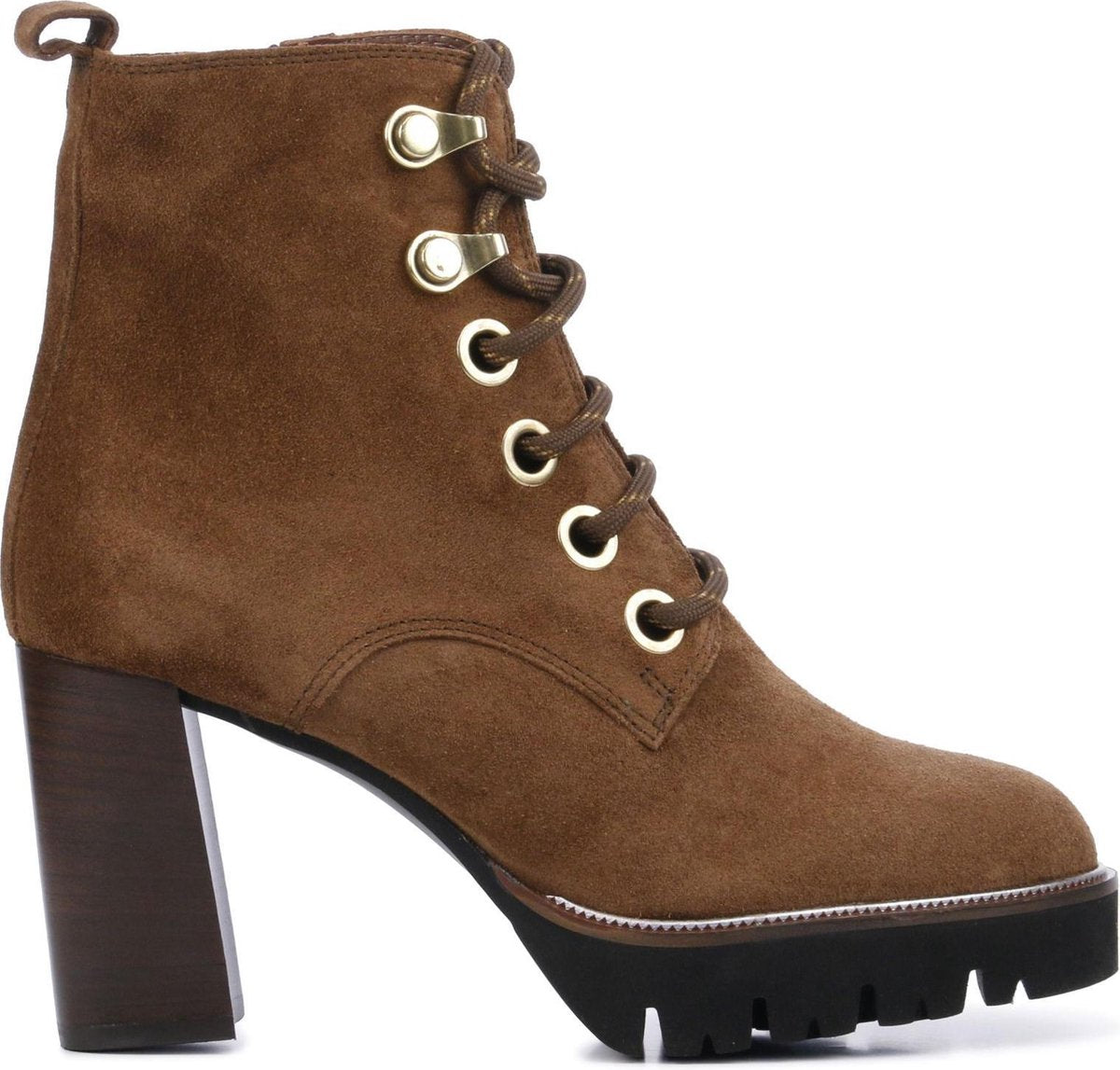 Maripe Vrouwen Suède  Desert boots / Laarzen / Damesschoenen 29201 - Cognac - maat 41