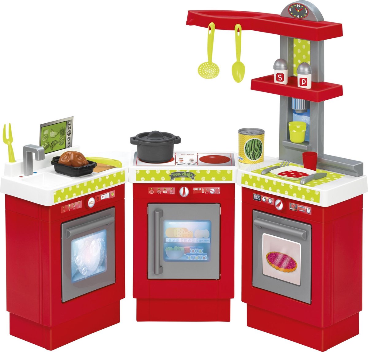Ecoiffier Toys - 1699 - Modular Kitchen for Children 100% Chef - 21 Pieces - From 18 Months - Made in France