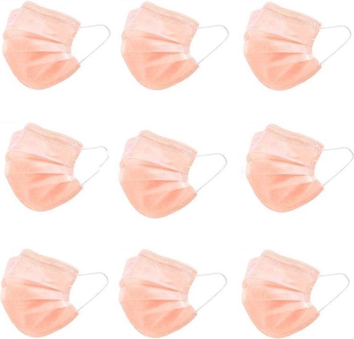 50 Oranje Wegwerp Mondmaskers | 50 Gekleurde Mondkapjes | Mondkapjes Oranje | 3 Laags | Hoogste Kwaliteitsgarantie