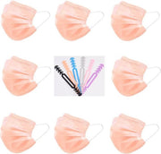 Oranje Wegwerp Mondmaskers | 100 Gekleurde Mondkapjes | Met 6 Earsavers Mixed Kleuren | 3 Laags | Hoogste Kwaliteitsgarantie