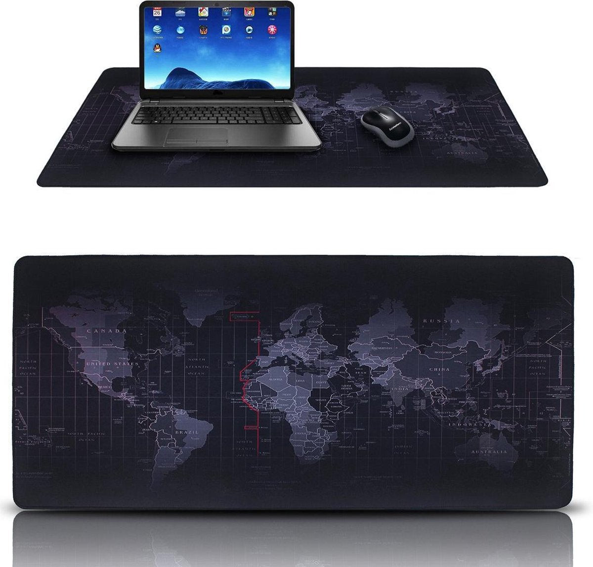Gamingmuismat | 900 x 400 x 2 mm XXL Mouse Pad Groot Muismat Gaming | Bureaukussen franje-vrije mat randen antislip | Voor toetsenbord en muis | Ergonomische ondersteuning bureau pc computer  en ergonomisch comfort voor pc-computer laptop MacBo