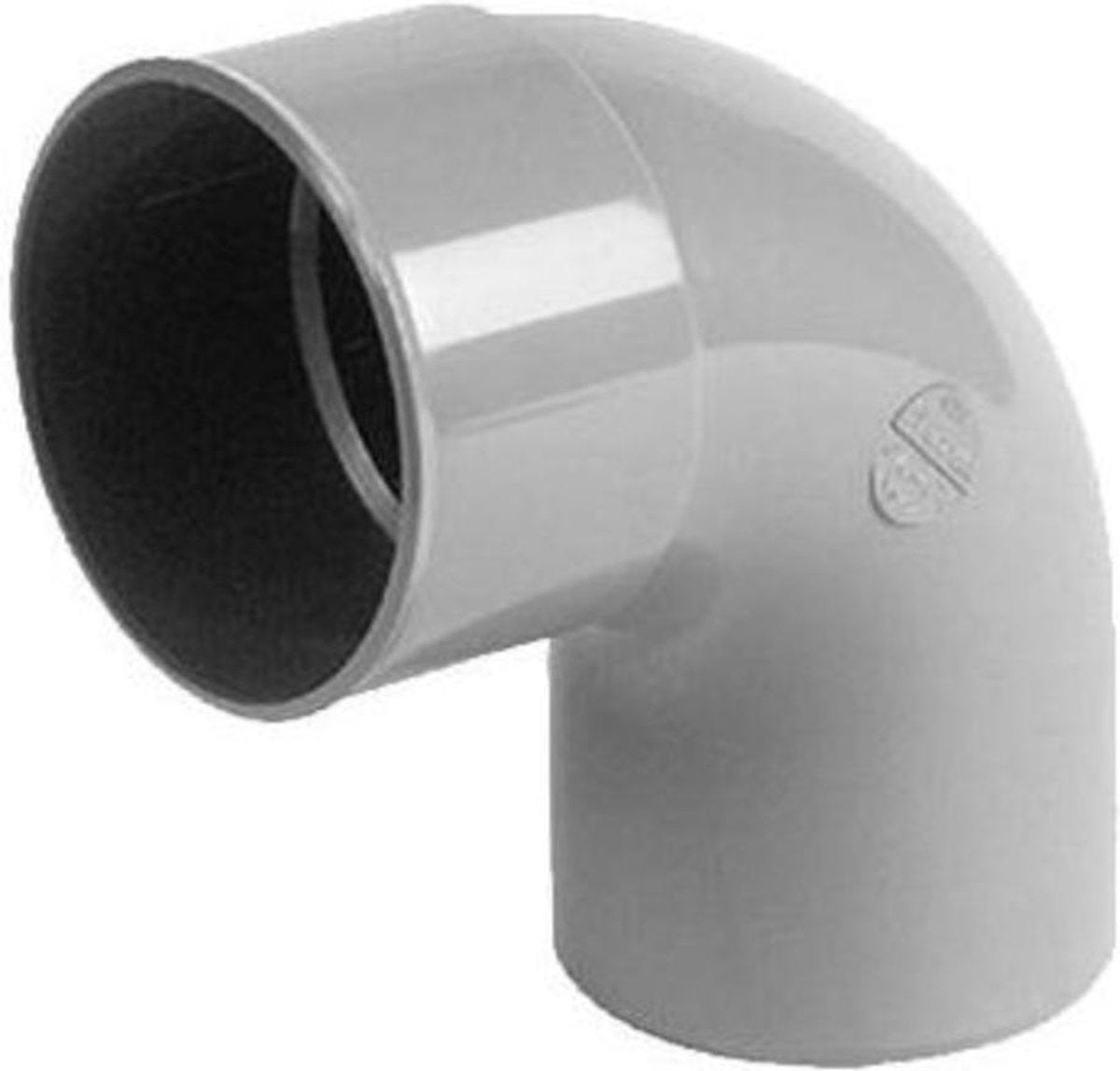 Sub hwa bocht 90gr. grijs mof/verj.spie 70 mm