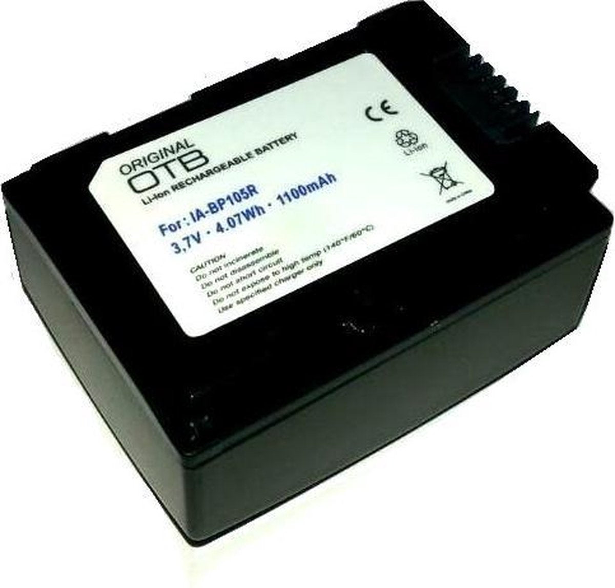 Accu Batterij compatible met Samsung IA-BP105R Li-Ion 1100mAh - Samsung SMX-F50 / SMX-F70