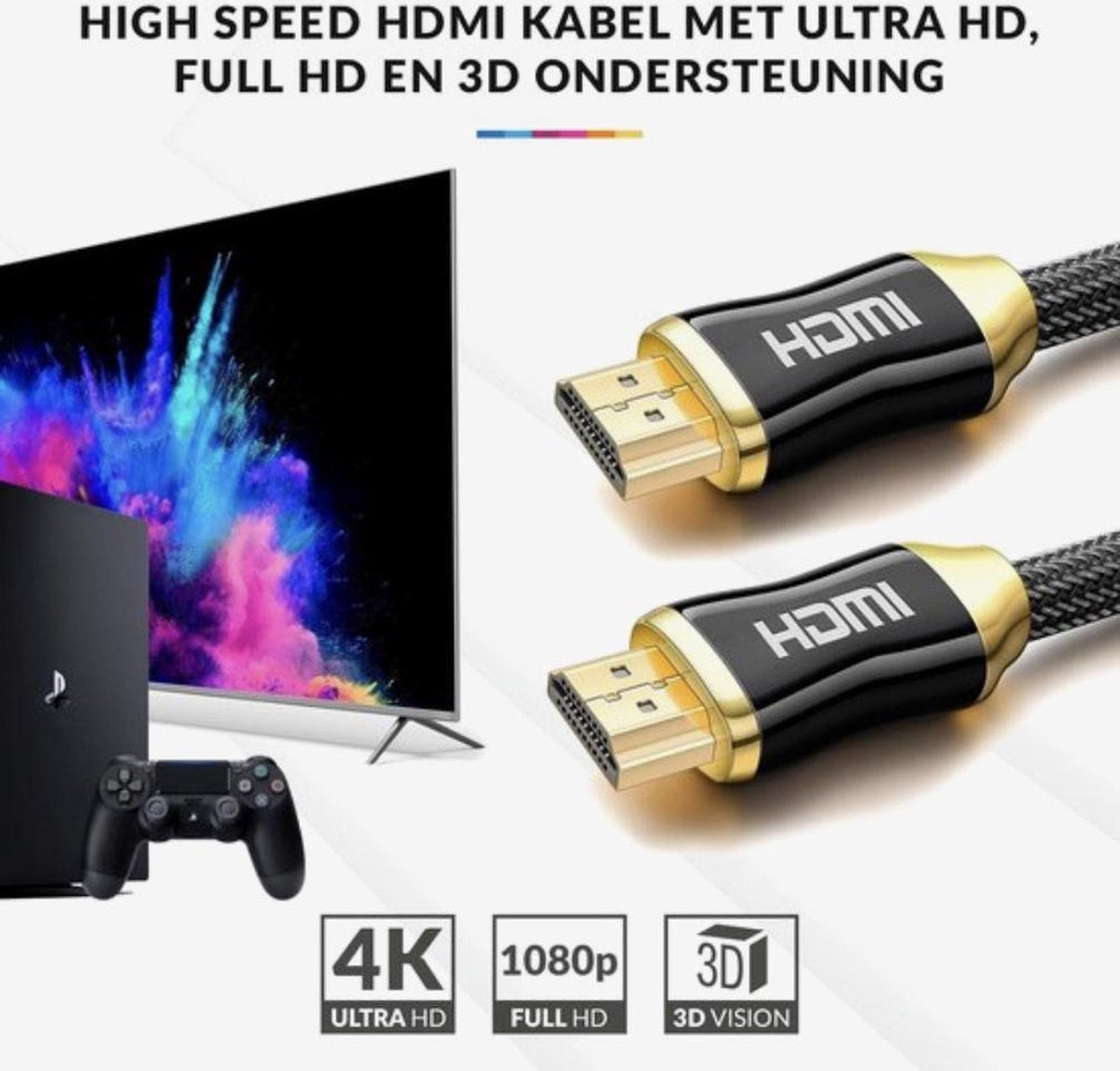 Dealingtoday.com   HDMI Kabel 2.0 - Ultra HD 4K High Speed (60hz) - Gold Plated - 5 Meter
