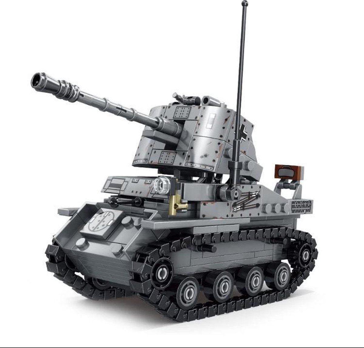 C23 - Duitse SD.KFZ.139 / Marder III - 479 onderdelen en 4 mini-figuren - WW2 Bouwstenen - Lego fit - WW2 - Soldaten - Militair - Tank - Army - Bouwstenen - Wapens - Geweren - Brick - Tweede Wereld Oorlog - Mini-figures - Leger - Duits - Navy Seals