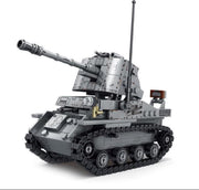 C23 - Duitse SD.KFZ.139 / Marder III - 479 onderdelen en 4 mini-figuren - WW2 Bouwstenen - Lego fit - WW2 - Soldaten - Militair - Tank - Army - Bouwstenen - Wapens - Geweren - Brick - Tweede Wereld Oorlog - Mini-figures - Leger - Duits - Navy Seals