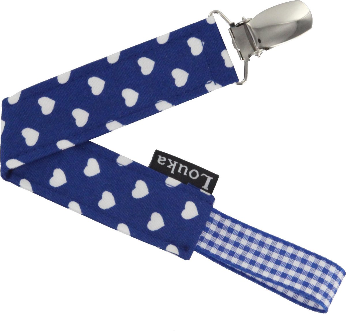 Louka speenkoord hartjes kobalt blauw