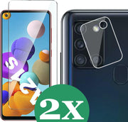 Samsung A21s Screenprotector - Samsung Galaxy A21s Screen Protector Glas en Samsung A21s Screenprotector Camera - 2 Stuks