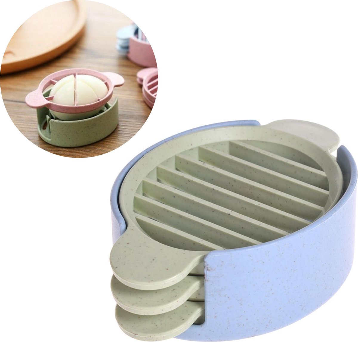 HMerch™ Ei Snijder - Eisnijder - Drie verschillende manieren - Vaatwasserbestendig - Blauw / Groen