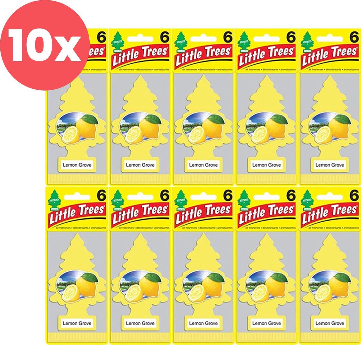 Set van 10 Auto Geurverfrisser - Autoparfum - Luchtverfrisser - Auto Verfrisser - Geurboom - 10 stuks Citroen