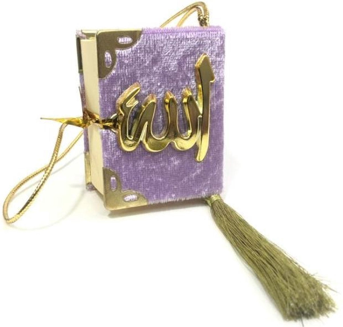 Fluwelen Koran voor auto Lila Goud