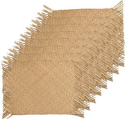 8x Beige/naturel gevlochten placemat 30 x 45 cm rechthoek - Eco/duurzaam thema tafeldecoraties versieringen
