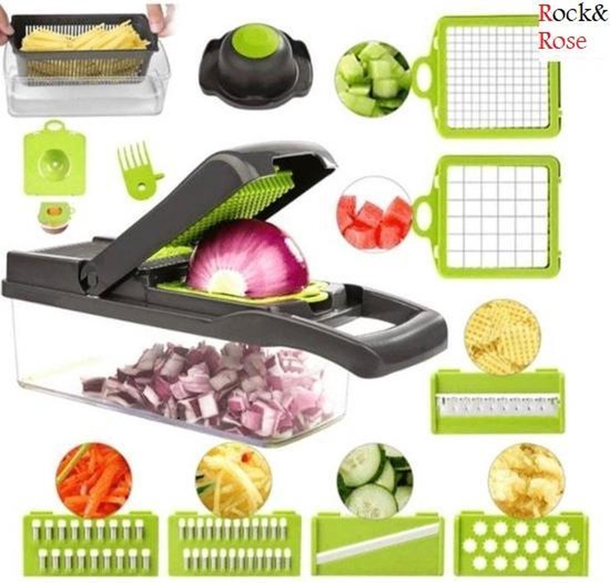 7 in 1 Mandoline - Groentesnijder - Uiensnijder - Frietsnijder