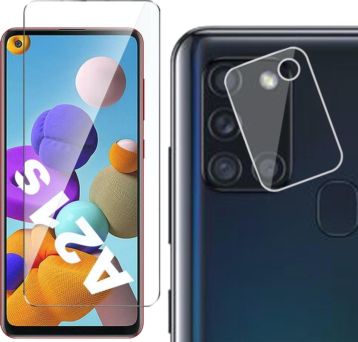 Beschermglas Samsung A21s Screenprotector - Samsung Galaxy A21s Screen Protector Glas en Samsung A21s Screenprotector Camera