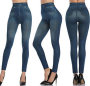 Hoge taille Jeans legging met Slim Fit - Maat 2XL/3XL - Blauw