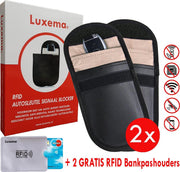 Luxema® - Autosleutel RFID Antidiefstal - 2 stuks + 2 Gratis RFID Bankpashouders - Keyless Entry - Autosleutel Hoesje - Faraday - Autosleutel Rfid Beschermhoes - Autosleutel Antidiefstal Hoesjes - Autosleutel Rfid - Auto Sleutel Etui - TopCadeau