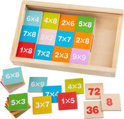 Houten Rekenspel - BIGJIGS - Tafels Oefenen - Compact Doosje met 81 Opgaves
