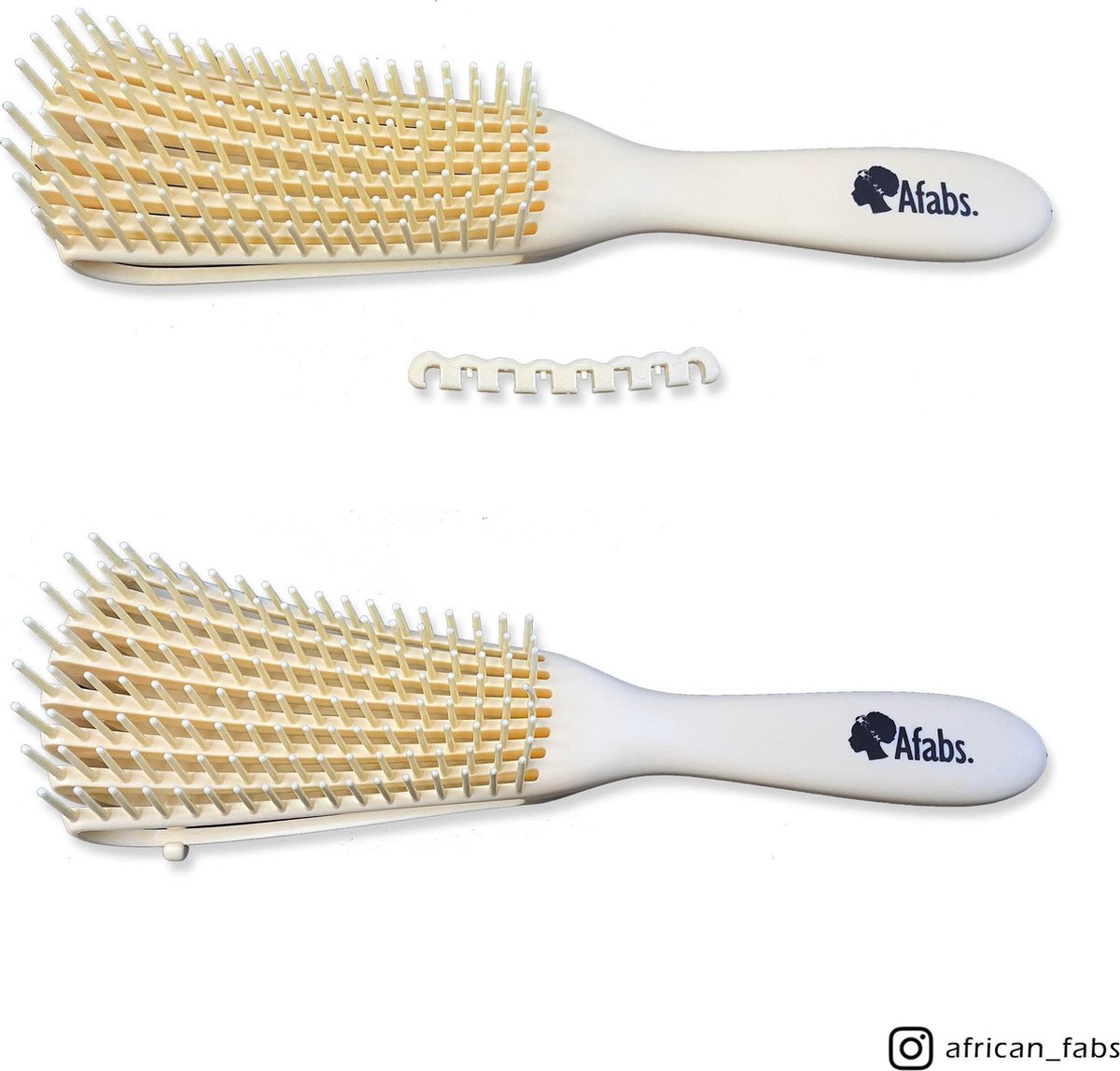 Afabs® Anti-klit Haarborstel | Detangler brush | Detangling brush | Kam voor Krullen | Kroes haar borstel | Pastel Geel
