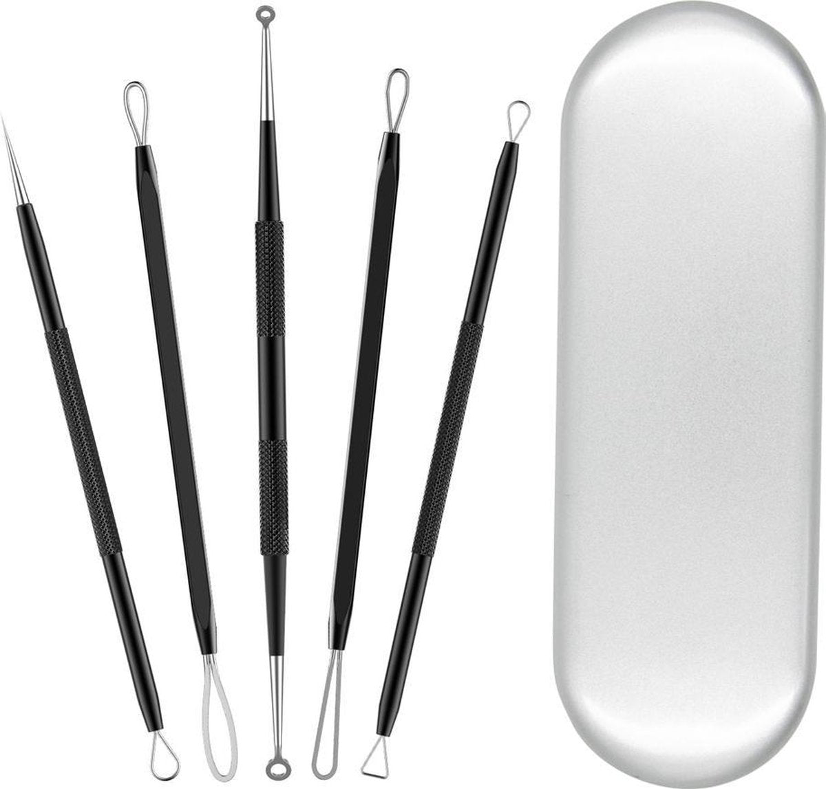 MMOBIEL 5 in 1 Comedonenlepel Set Blackhead Mee-eter Acne Puisten Verwijderaar