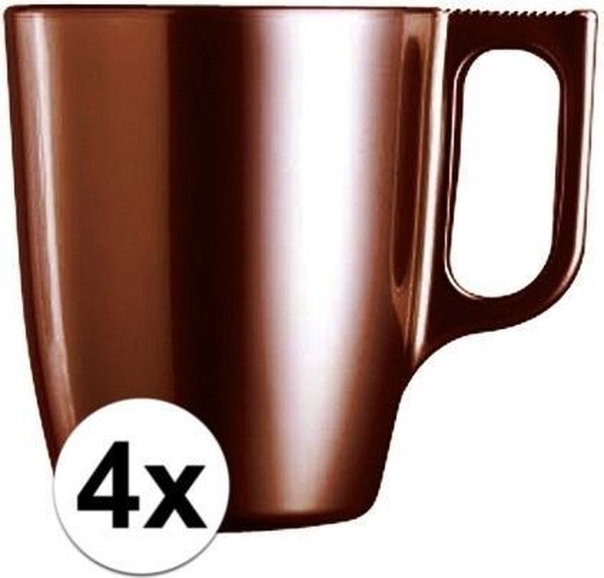 4x Bruine koffie bekers/mokken 250 ml