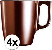 4x Bruine koffie bekers/mokken 250 ml