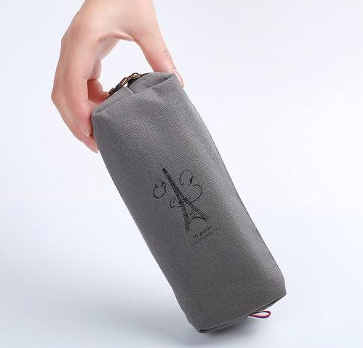 Etui - 18 cm - School Etui - Parijs - Paris - Canvas - Art - Grijs