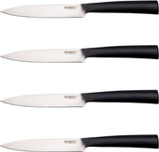 Homey's SVART Steakmessenset - 4-Delig - 13cm - Volledig RVS - Microkarteling