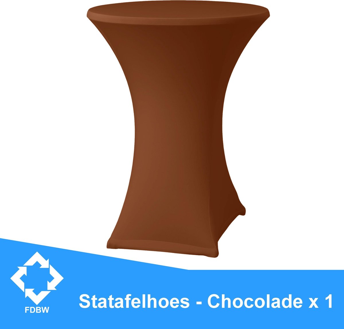 Statafelrok Luxe Bruin x 1 - Statafel Tafelrok - Statafelhoes - Stretch –  ∅80 x 110 cm – geschikt voor Horeca Evenementen | Sta Tafel Hoes | Statafel | Staantafelhoes | Cocktailparty | Trouwerij | Sta-tafel rok