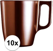 10x Bruine koffie bekers/mokken 250 ml