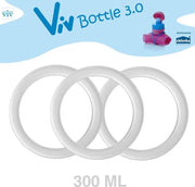 Set (3 stuks) Afsluitringen voor 300 ml Viv Bottle 3.0 - Reserveonderdeel