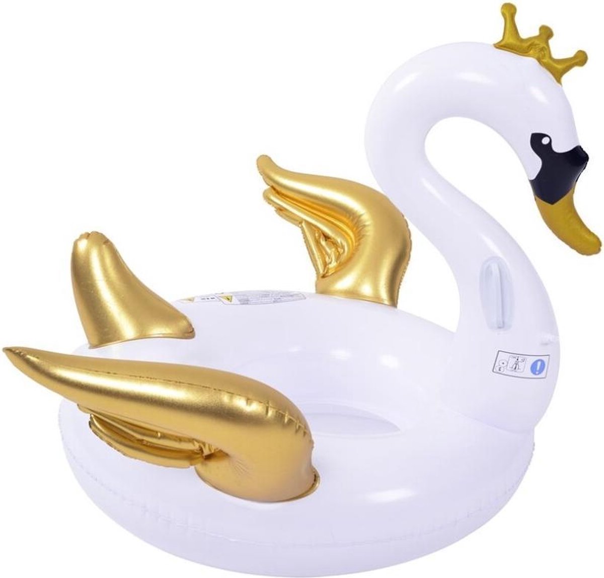 Opblaasbare zwembad luchtbed/ride-on dieren witte zwaan  115 x 120 x 90 cm - Zwembad speelgoed dieren