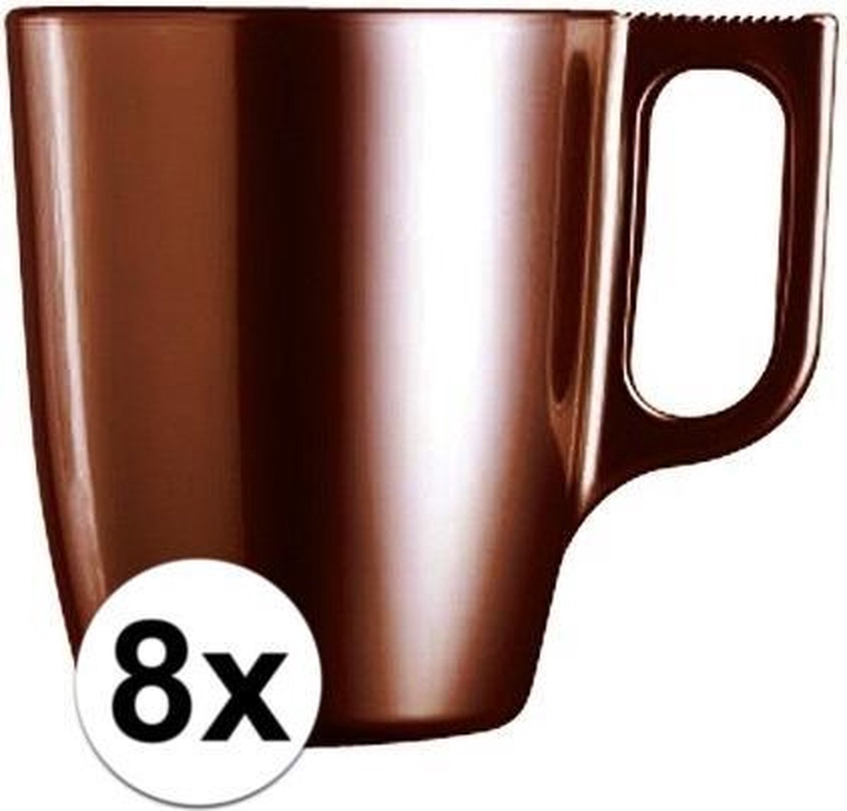 8x Bruine koffie bekers/mokken 250 ml