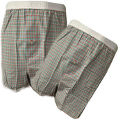 Embrator 2-stuks mannen Boxershort geweven katoen groen/blauw/rood 4XL