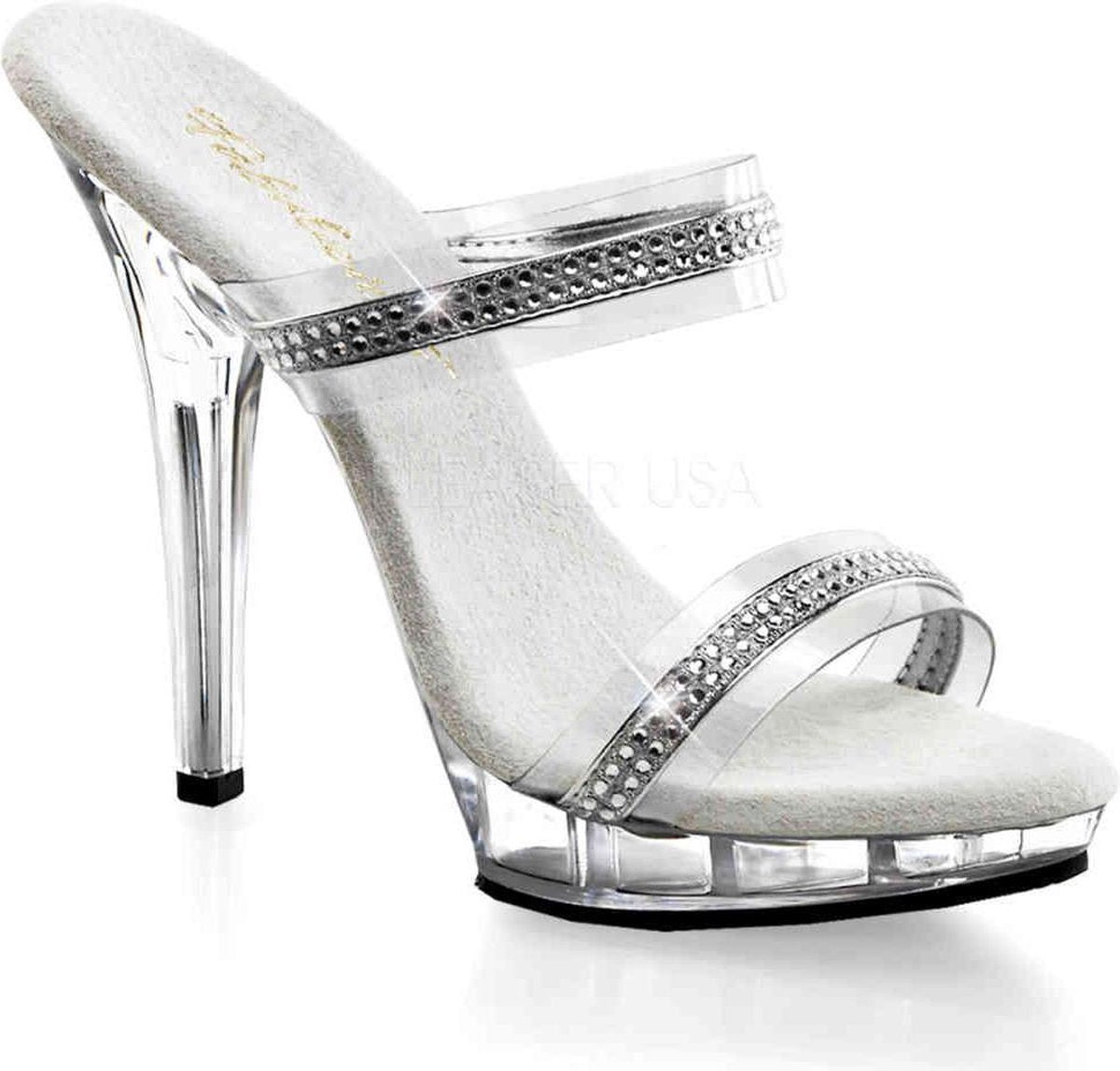 Fabulicious Hoge hakken -37 Shoes- LIP-102-2 US 7 Transparant/Zilverkleurig